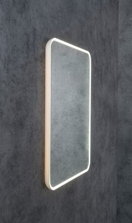 FLOAT LED podsvietené zaoblené zrkadlo v ráme 600x800mm, biela FLOAT LED podsvietené zaoblené zrkadlo v ráme 600x800mm, biela