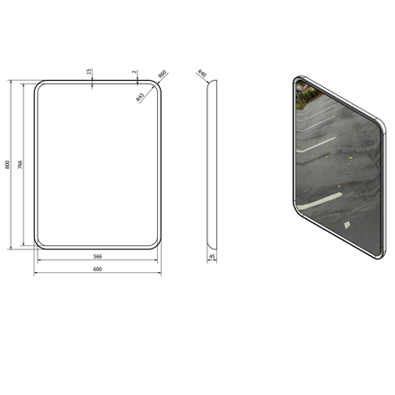 FLOAT LED podsvietené zaoblené zrkadlo v ráme 600x800mm, biela FLOAT LED podsvietené zaoblené zrkadlo v ráme 600x800mm, biela