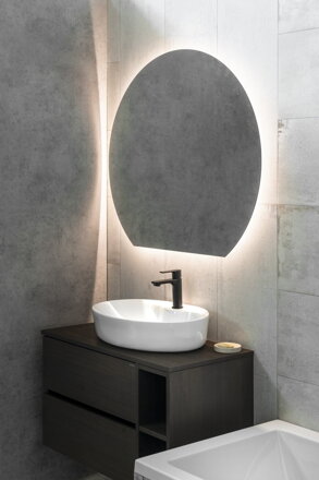 DARA CUT LED podsvietené zrkadlo 20W, ø 100x90cm, vykurovacia fólia DARA CUT LED podsvietené zrkadlo 20W, ø 100x90cm, vykurovacia fólia
