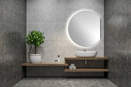 DARA CUT LED podsvietené zrkadlo 20W, ø 100x90cm, vykurovacia fólia DARA CUT LED podsvietené zrkadlo 20W, ø 100x90cm, vykurovacia fólia