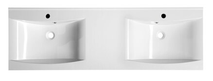 LUCIOLA dvojumývadlo 150x48cm, liaty mramor, biela