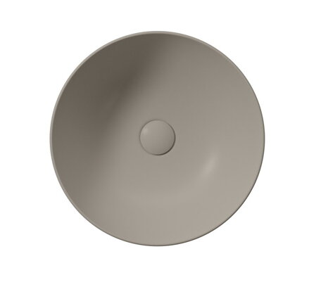 PURA keramické umývadlo na dosku, priemer 42 cm, tortora mat
