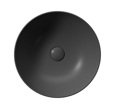 PURA keramické umývadlo na dosku, priemer 42 cm, čierna matná