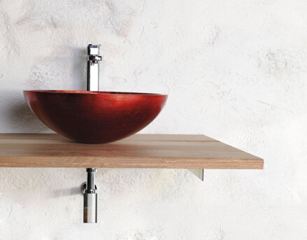 MURANO ROSSO IMPERO sklenené umývadlo 40x14cm, červené