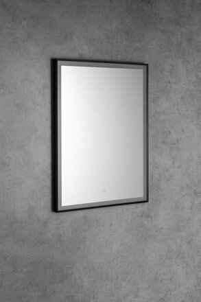 CORNA zrkadlo s LED osvetlením 60x80cm, dotykový senzor, stmievateľné, čierna mat CORNA zrkadlo s LED osvetlením 60x80cm, dotykový senzor, stmievateľné, čierna mat