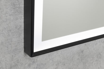 CORNA zrkadlo s LED osvetlením 60x80cm, dotykový senzor, stmievateľné, čierna mat CORNA zrkadlo s LED osvetlením 60x80cm, dotykový senzor, stmievateľné, čierna mat