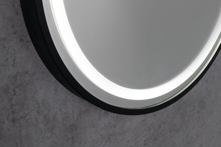 KAIRA zrkadlo oválne s LED osvetlením 45x90cm, čierna mat KAIRA zrkadlo oválne s LED osvetlením 45x90cm, čierna mat