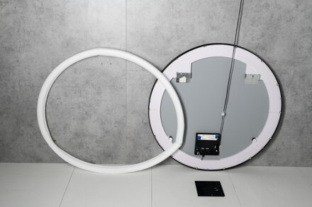 KADRIS guľaté zrkadlo s LED osvetlením, ø 80cm, čierna mat KADRIS guľaté zrkadlo s LED osvetlením, ø 80cm, čierna mat