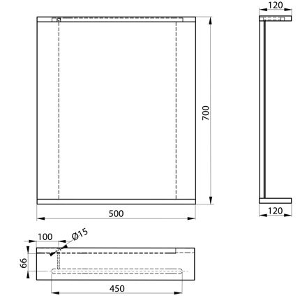 KORIN STRIP zrkadlo s LED osvetlením 50x70x12cm, dub platin KORIN STRIP zrkadlo s LED osvetlením 50x70x12cm, dub platin