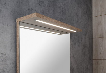 KORIN STRIP zrkadlo s LED osvetlením 60x70x12cm, dub platin KORIN STRIP zrkadlo s LED osvetlením 60x70x12cm, dub platin
