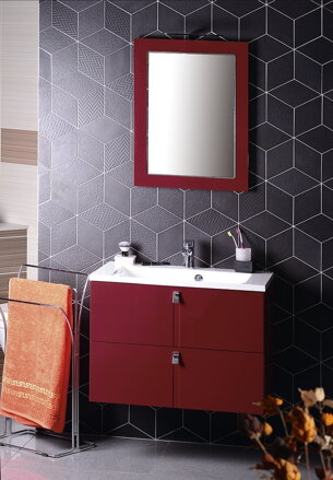MITRA zrkadlo v ráme 720x520x40mm, bordó MITRA zrkadlo v ráme 720x520x40mm, bordó
