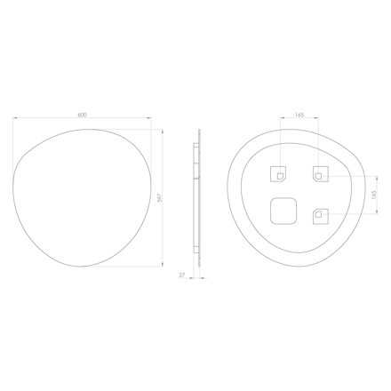 STEN LED podsvietené zrkadlo 60x60cm STEN LED podsvietené zrkadlo 60x60cm