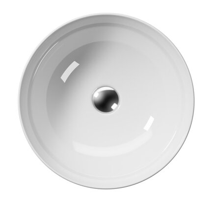 PURA keramické umývadlo na dosku, priemer 42 cm, biela lesk ExtraGlaze