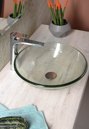 RIPPLE sklenené umývadlo priemer 42 cm