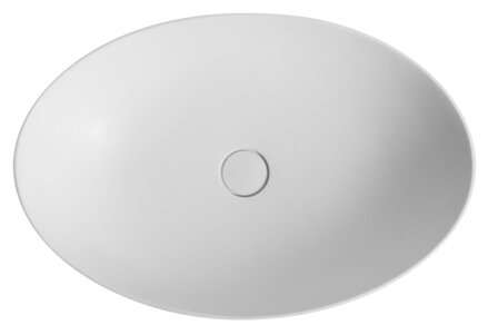 THIN oválne umývadlo 600x400x145mm, na dosku, matná biela