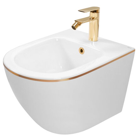 Rea CARLO MINI BIDET ZÁVESNÝ, 33x37x49, bielo-zlatý, C6990