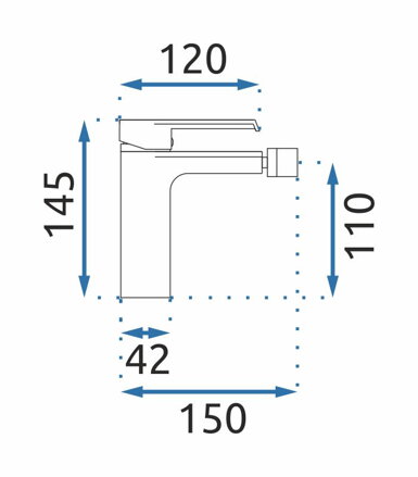 Rea HASS BATÉRIA BIDETOVÁ 150 mm, čierna, B9965