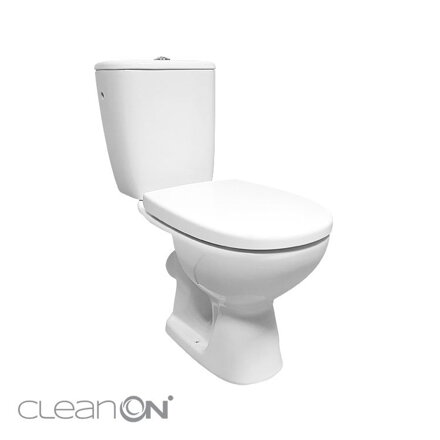 Cersanit ARTECO WC MISA STOJACA, Clean On, vodor. Odp 3/6 l, prívod vody z boku + sedátko duroplast, biele keramické K667-052