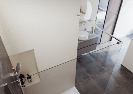 Cersanit MILLE SPRCHOVÁ STENA WALK-IN 120x200 chróm, sklo číre S161-002