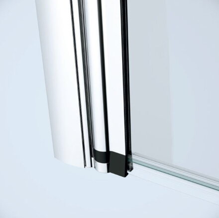Cersanit EASY NEW 115x140 VAŇOVÁ ZÁSTENA, 2 DIELNA PRAVOĽAVÁ, profil chróm, číre sklo S301-290
