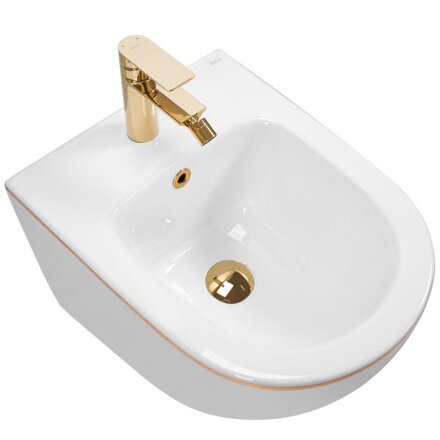 Rea CARLO MINI BIDET ZÁVESNÝ, 33x37x49, bielo-zlatý, C6990