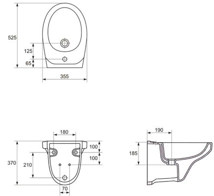 Cersanit DELFI BIDET ZÁVESNÝ 52,5x35,5x37,5 cm + skrutky biela K11-0018