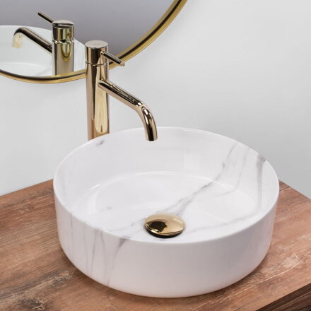 Rea SAMI MARBLE UMÝVADLO NA DOSKU, imitácia kameňa keramické REA-U5685