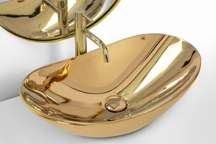 Rea ROYAL GOLD UMÝVADLO NA DOSKU, 62,5 cm, zlaté keramické, REA-U4545