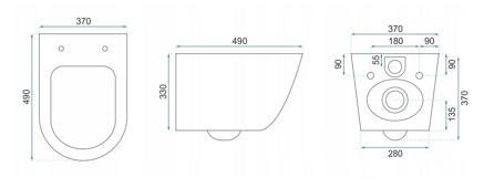 Rea WC CARLO MINI RIMLESS SO SEDÁTKOM DUROPLAST/FLAT/ZM MISA ZÁVESNÁ, čierna keramická REA-C8800