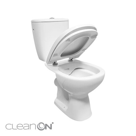 Cersanit ARTECO WC MISA STOJACA, Clean On, vodor. Odp 3/6 l, prívod vody z boku + sedátko duroplast, biele keramické K667-052
