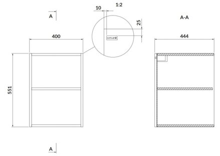 Cersanit LARGA SKRINKA MODULOVÁ SPODNÁ OTVORENÁ ZÁVESNÁ 40 cm, biela S932-090
