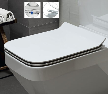 Cersanit CREA WC MISA STOJACA, Clean On + sedátko SLIM duroplast, biele keramické K114-022