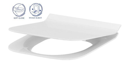 Cersanit CREA WC MISA STOJACA, Clean On + sedátko SLIM duroplast, biele keramické K114-022