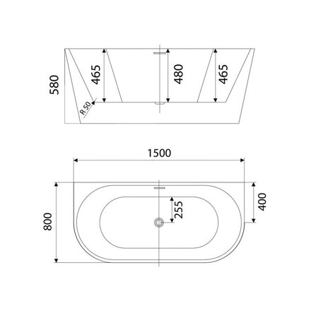 LaVita CALDERA 150 VAŇA VOĽNE STOJACA 150x80, biela sanitárny akrylát
