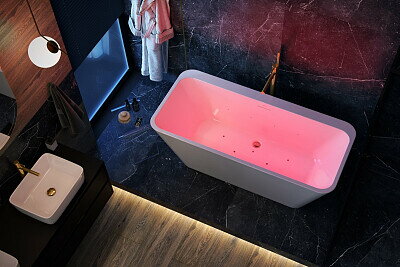 Excellent LILA 2.0 LIGHT VAŇA VOĽNE STOJACA, 160, akrylátová, biela WAEX.LIL2.160.WHW