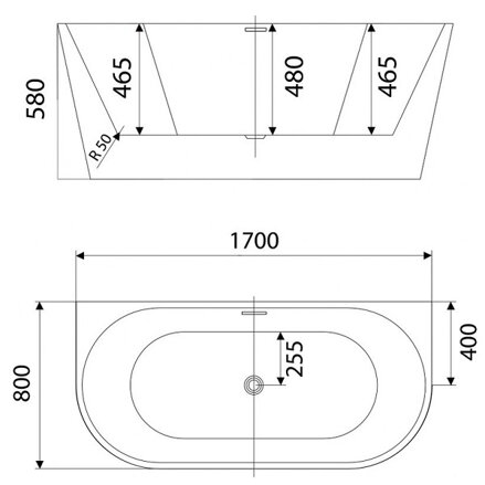 LaVita CALDERA 170 VAŇA VOĽNE STOJACA 170x82 biela sanitárny akrylát
