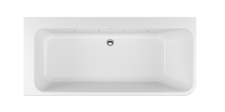 Excellent LILA 2.0 CHROMO 4-LED VAŇA VOĽNE STOJACA ku stene rohová, 160, ľavá, akrylátová, biela WAEX.LIL2.LED4160LWHN