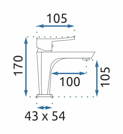 Rea RUSEL UMÝVADLOVÁ BATÉRIA NÍZKA 170 mm, chróm, B2031