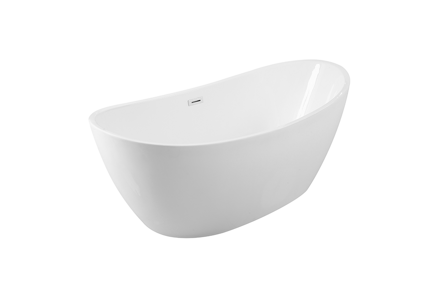 Besco AYLA 170 VAŇA VOĽNE STOJACA 170x80, biela sanitárny akrylát, klik-klak chróm WAS-170-A