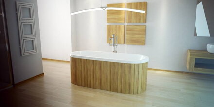 Besco VICTORIA 160 VAŇA VOĽNE STOJACA 160x75, biela bez panelu sanitárny kompozit WKV-160-WZ
