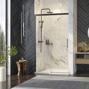 Aquatek WELLNESS BLACK B2 135 SPRCHOVÉ DVERE, sklo číre