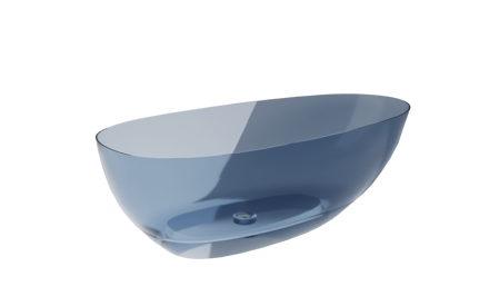 Besco XARA BLUE WAVE 160 VAŇA VOĽNE STOJACA 160x75, modrá zo syntetickej živice, klik-klak čierny WAX-160-BWB