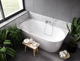 Besco ZOYA 170 VAŇA VOĽNE STOJACA 170x80 ľavá, biela sanitárny akrylát, klik-klak biely WAS-170-ZLB