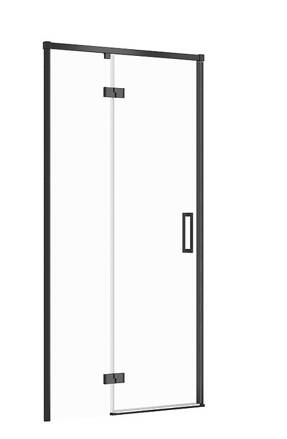 Cersanit LARGA SPRCHOVÉ DVERE 90x195 ĽAVÉ, čierny profil, sklo číre S932-128
