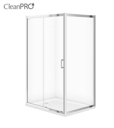 Cersanit ARTECO OBDĹŽNIKOVÝ SPRCHOVÝ KÚT 120x190 posuvné dvere, chróm, sklo číre S157-012