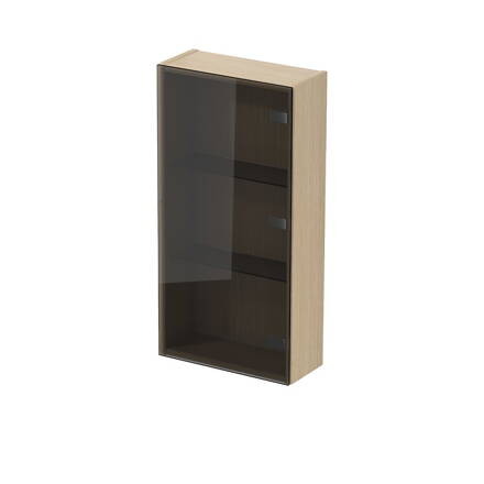 Cersanit INVERTO SKRINKA POSTRANNÁ NÍZKA 49x79x17 cm, svetlý dub/tmavé sklo S930-015