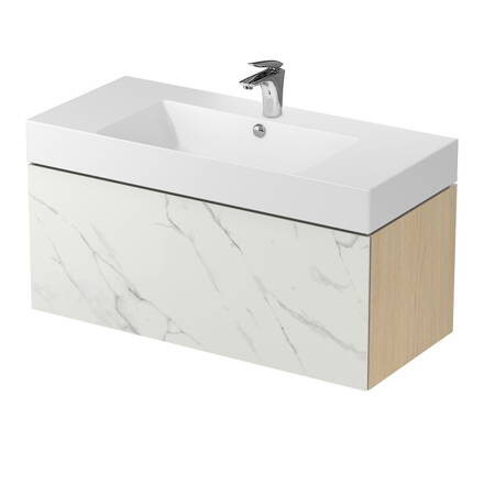Cersanit INVERTO SKRINKA UMÝVADLOVÁ 100 cm, svetlý dub/calacatta S930-018