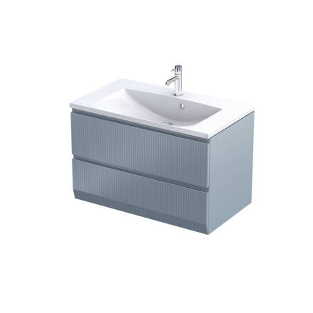 Oristo BRYLANT UNI SKRINKA POD UMÝVADLO 80 cm, sivo-modrá matná ryhovaná OR36-SD2S-80-16R
