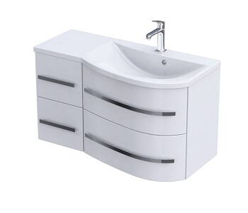 Oristo OPAL SKRINKA POD UMÝVADLO 90 cm, pravá, biela lesklá