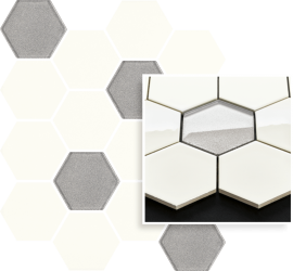 Paradyz Univerzálna MOZAIKA BIANCO HEXAGON MIX 22X25,5 mozaika